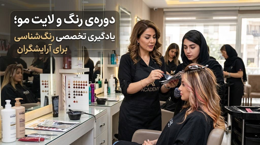 دوره‌ی رنگ و لایت مو؛ یادگیری تخصصی رنگ‌شناسی برای آرایشگران